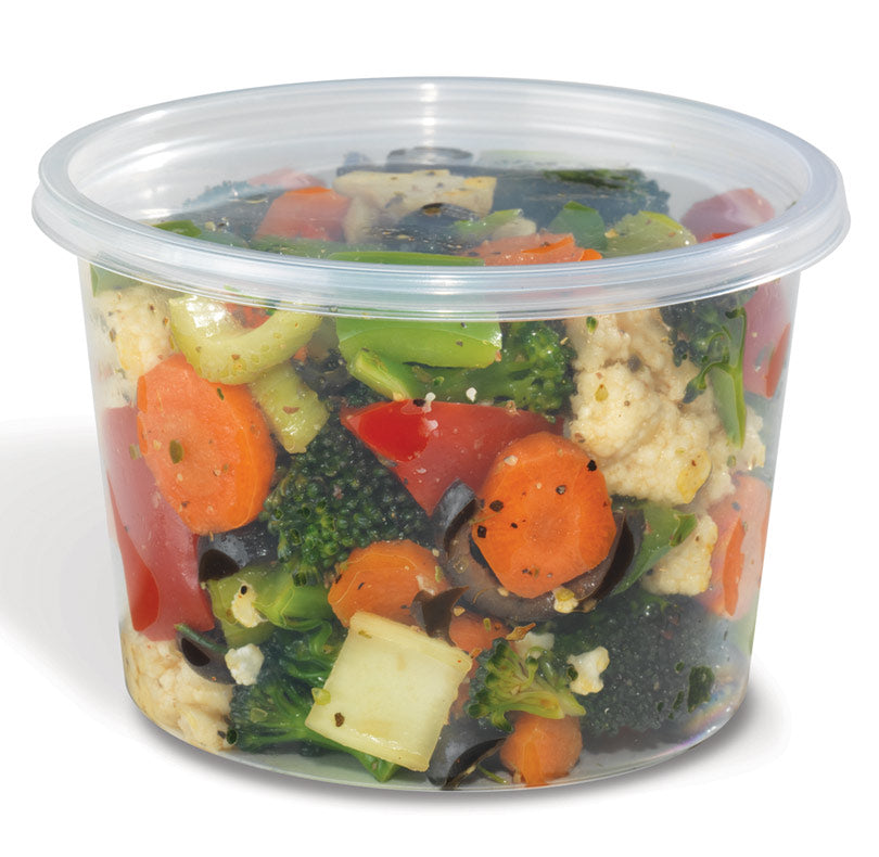 Placon Home Fresh Polypropylene Round Food Container Clear, 16 oz. | 500/Case