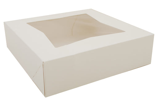 Southern Champion Tray 24133 White Paperboard Window Bakery Box, 9" Length x 9" Width x 2-1/2" Height (Case of 200)