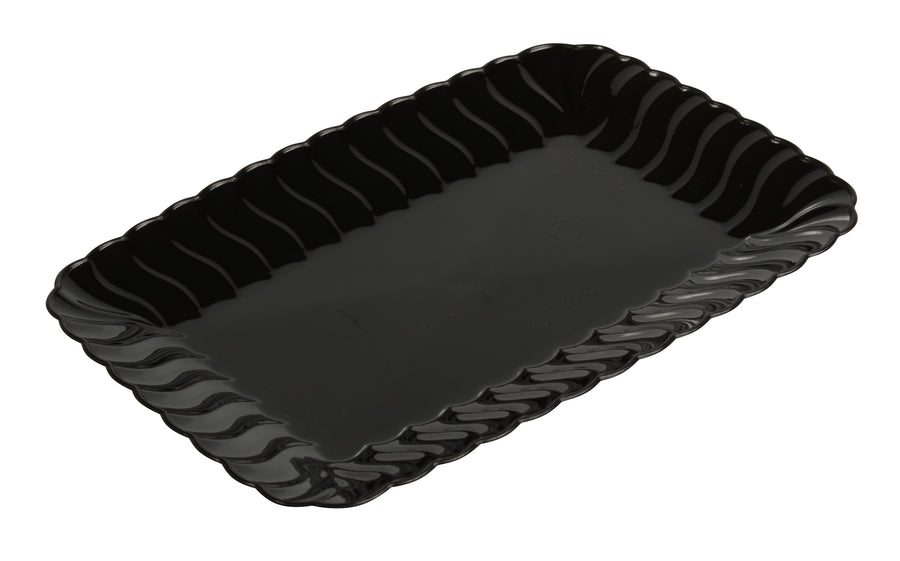 5"x7" SNACK TRAY - 252/CS (Black, White, Clear, & Bone) - Paper Supplies Plus
