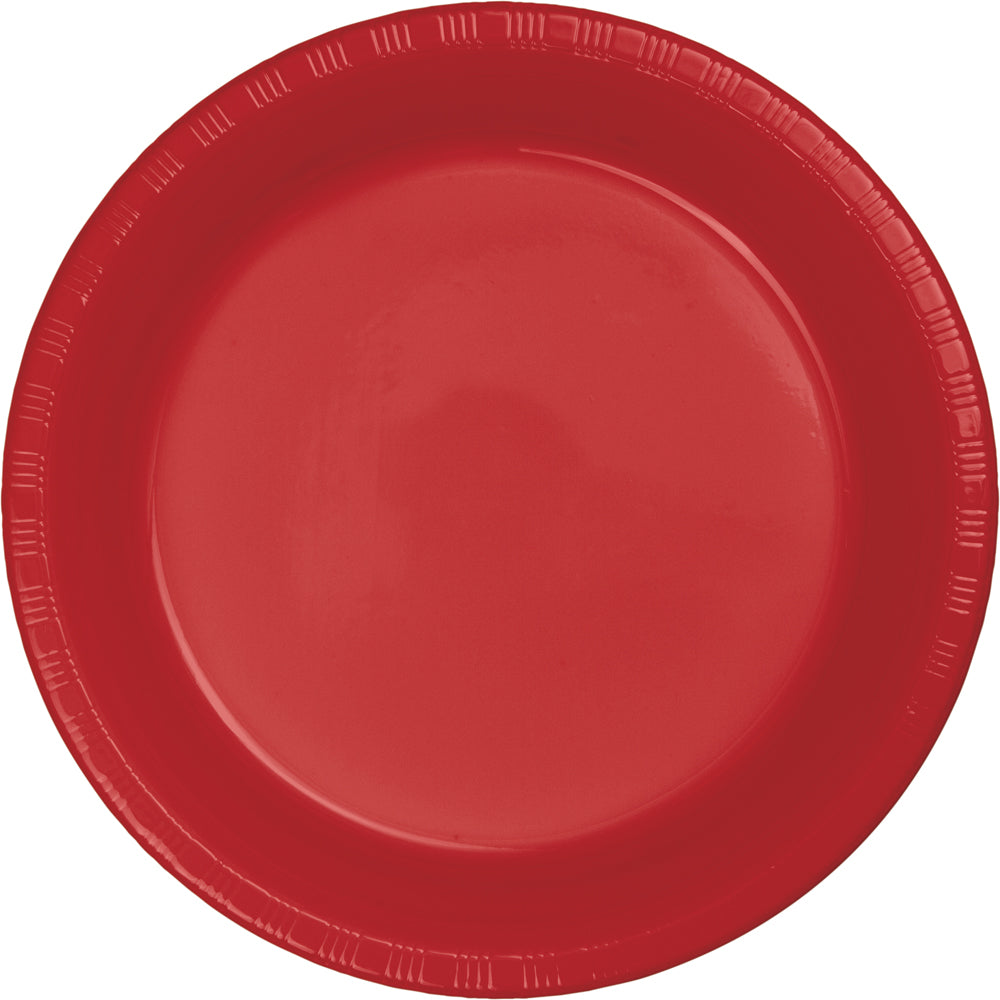 Creative Converting 7 Inch Classic Red Disposable Plastic Plate - 240 Plates/Case