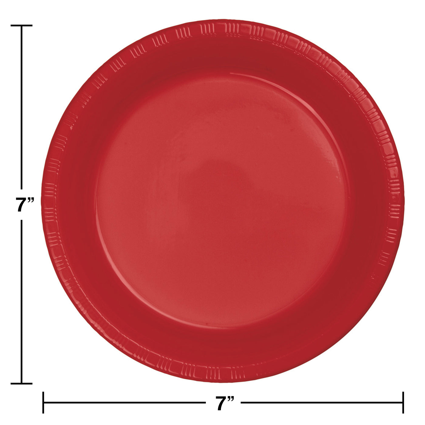 Creative Converting 7 Inch Classic Red Disposable Plastic Plate - 240 Plates/Case