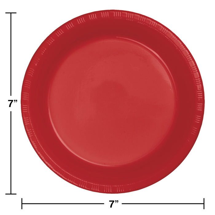 Creative Converting 7 Inch Classic Red Disposable Plastic Plate - 240 Plates/Case