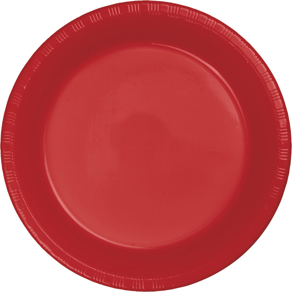 Creative Converting 9 Inch Classic Red Disposable Plastic Plate - 240 Plates/Case