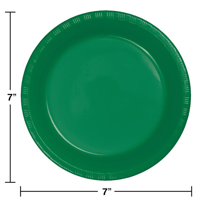 Creative Converting 7 Inch Emerald Green Disposable Plastic Plate - 240 Plates/Case