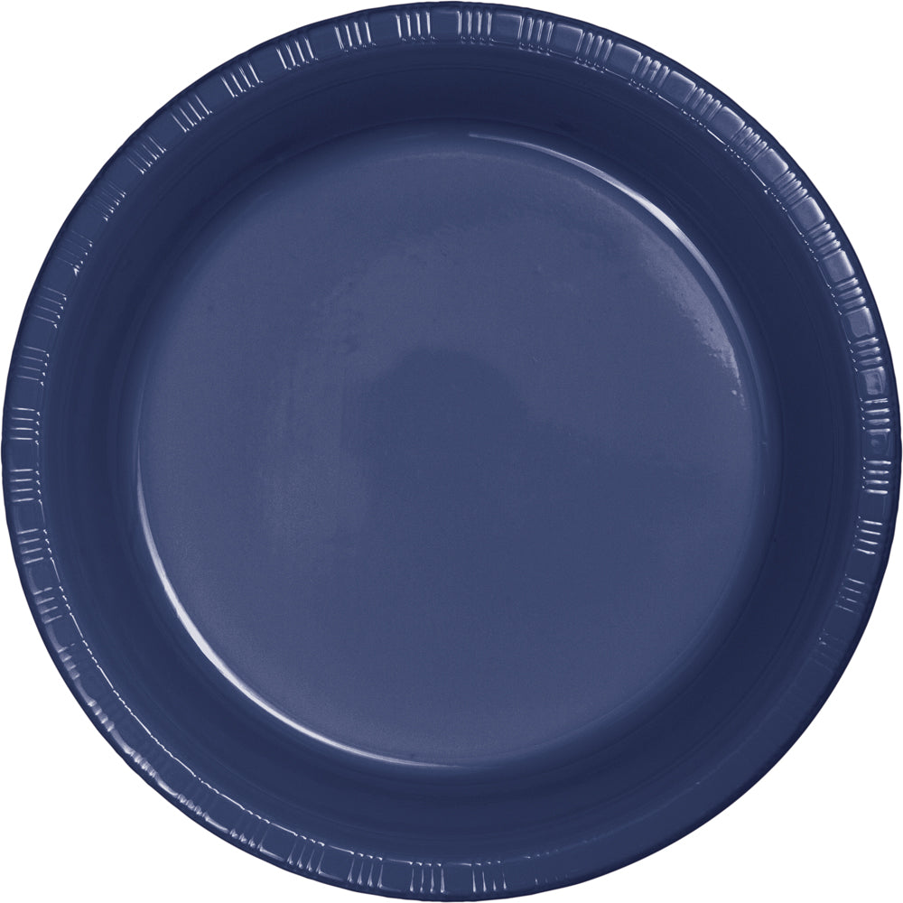 Creative Converting 7 Inch Navy Disposable Plastic Plate - 240 Plates/Case