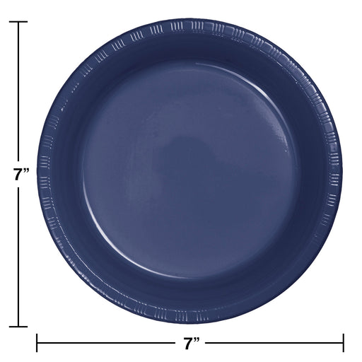 Creative Converting 7 Inch Navy Disposable Plastic Plate - 240 Plates/Case