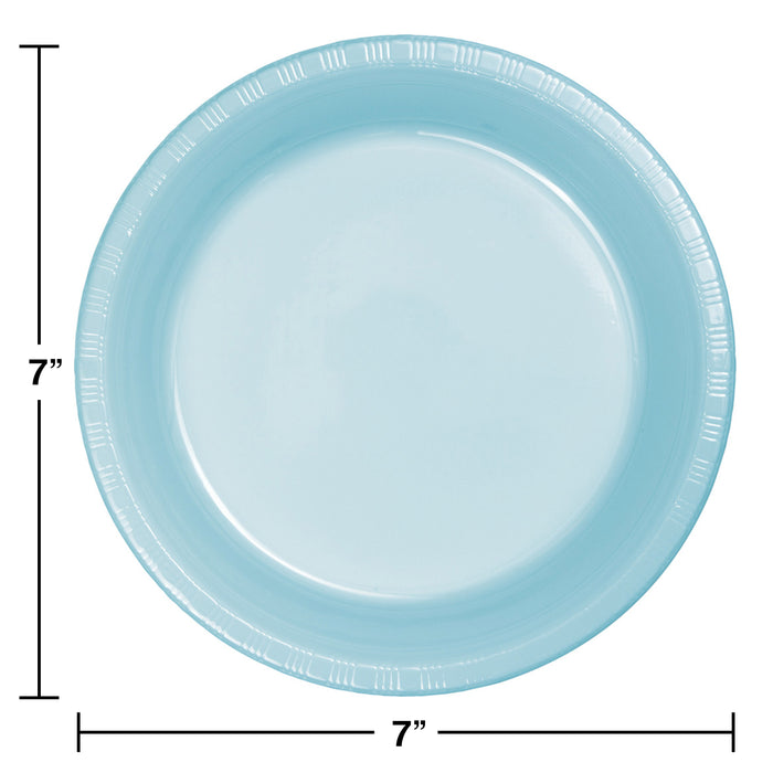 Creative Converting 7 Inch Pastel Blue Disposable Plastic Plate - 240 Plates/Case