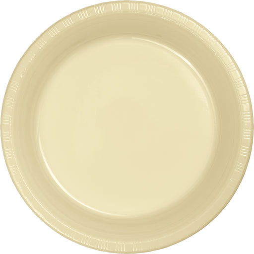 Creative Converting 9 Inch Ivory Disposable Plastic Plate - 240 Plates/Case