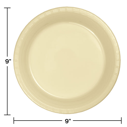Creative Converting 9 Inch Ivory Disposable Plastic Plate - 240 Plates/Case