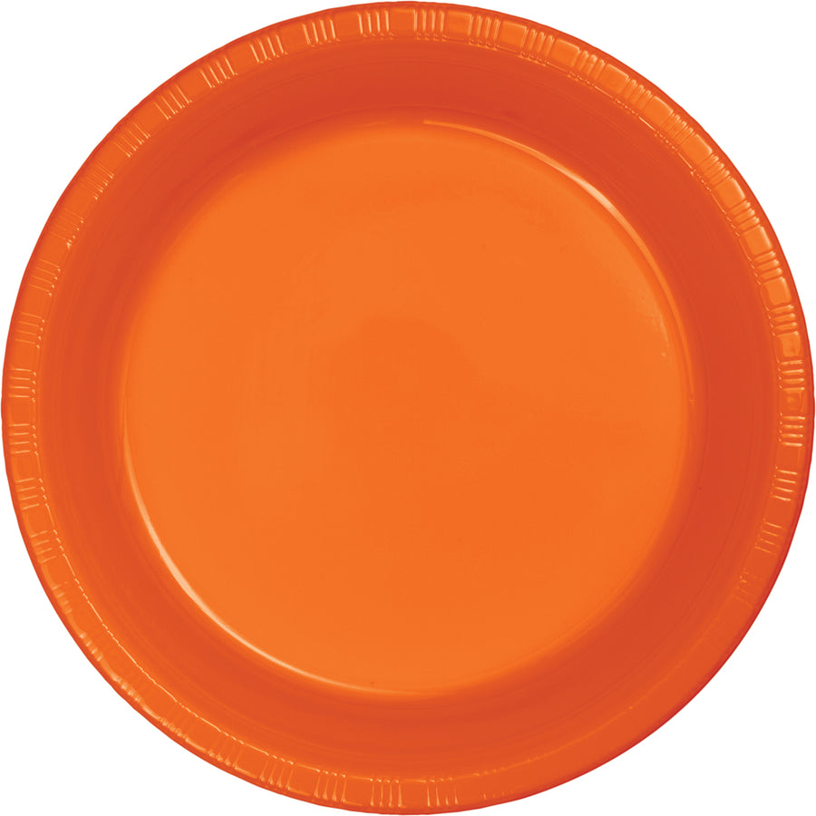 Creative Converting 9 Inch Sunkissed Orange Disposable Plastic Plate - 240 Plates/Case