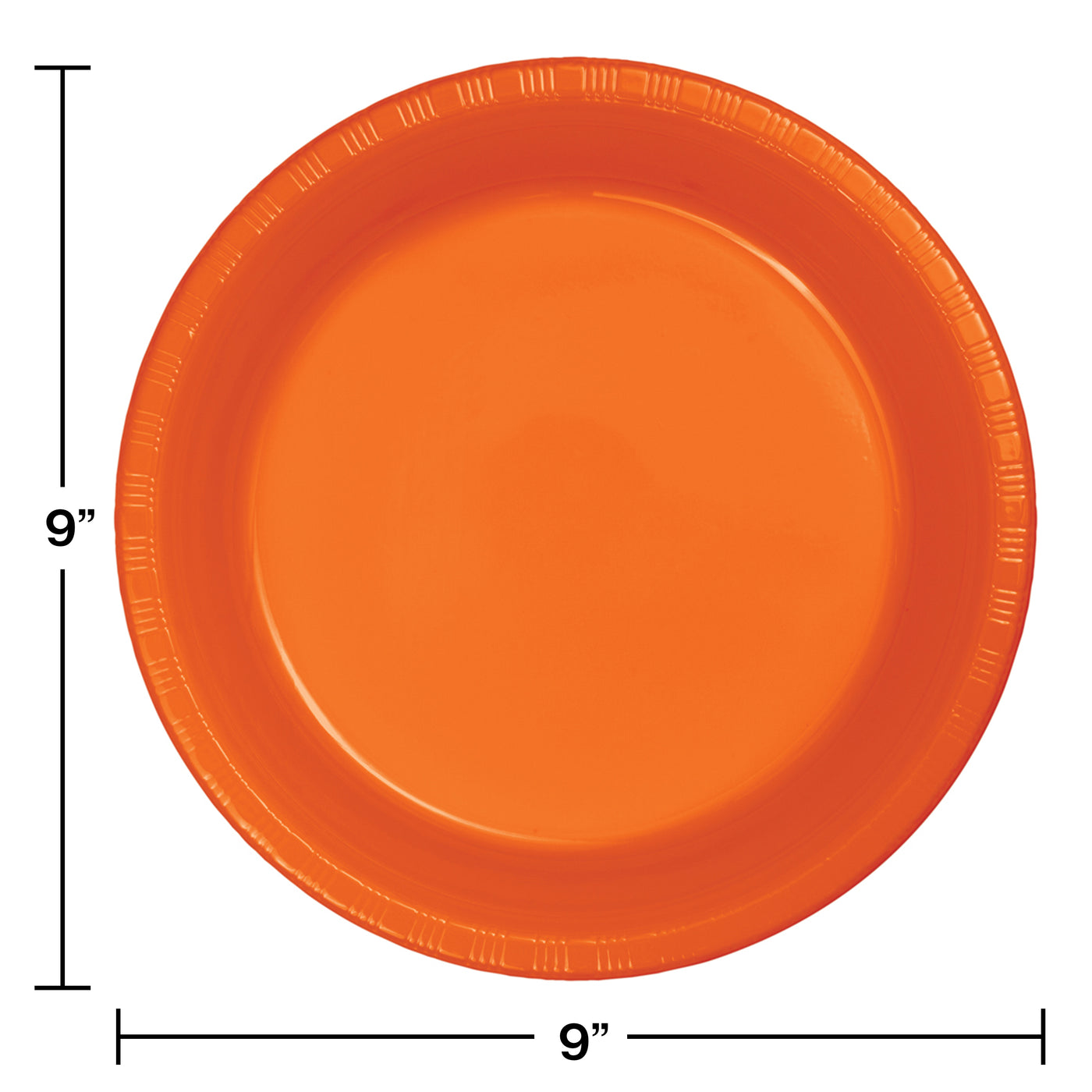 Creative Converting 9 Inch Sunkissed Orange Disposable Plastic Plate - 240 Plates/Case