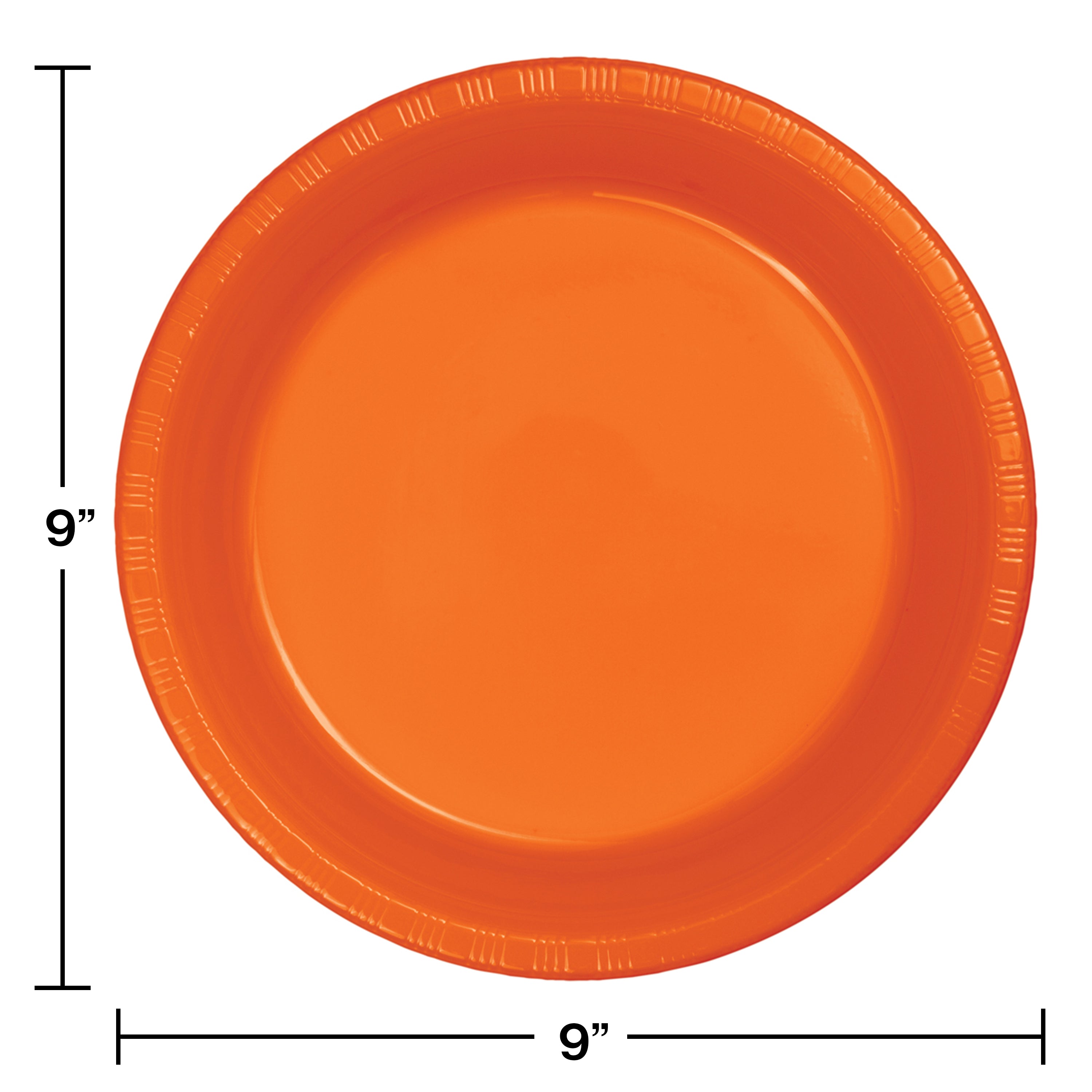 Creative Converting 9 Inch Sunkissed Orange Disposable Plastic Plate - 240 Plates/Case