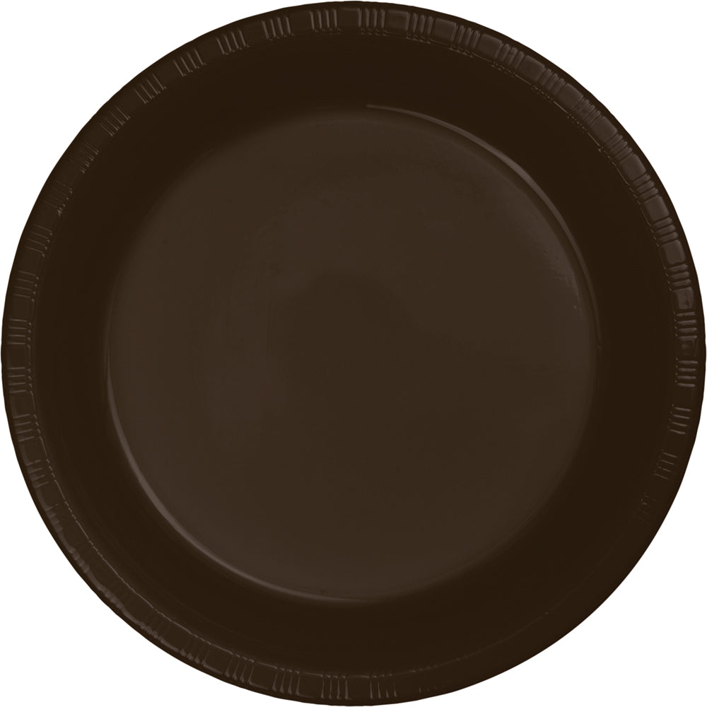 Creative Converting 7 Inch Chocolate Brown Disposable Plastic Plate - 240 Plates/Case