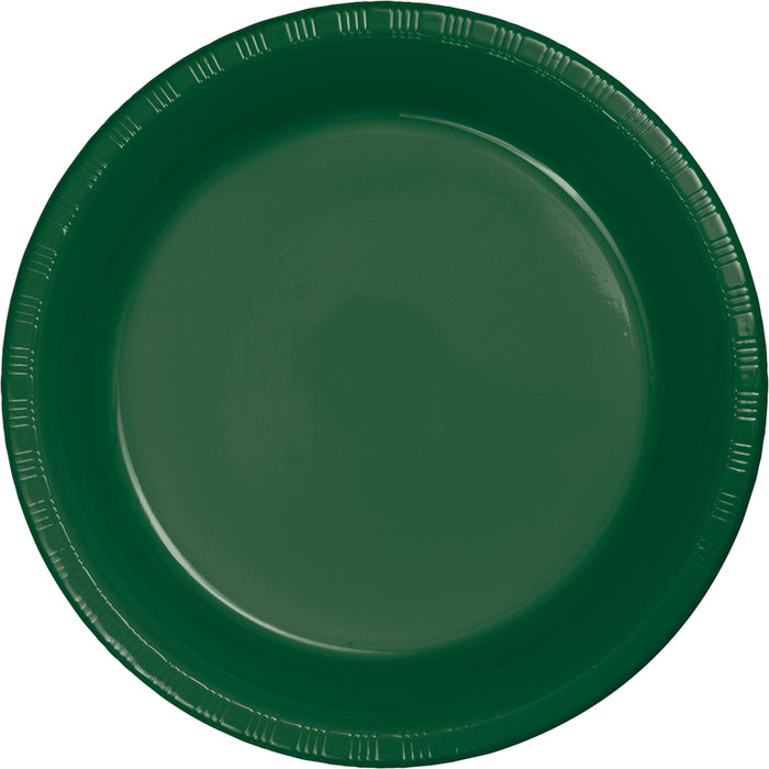 Creative Converting 7 Inch Hunter Green Disposable Plastic Plate - 240 Plates/Case