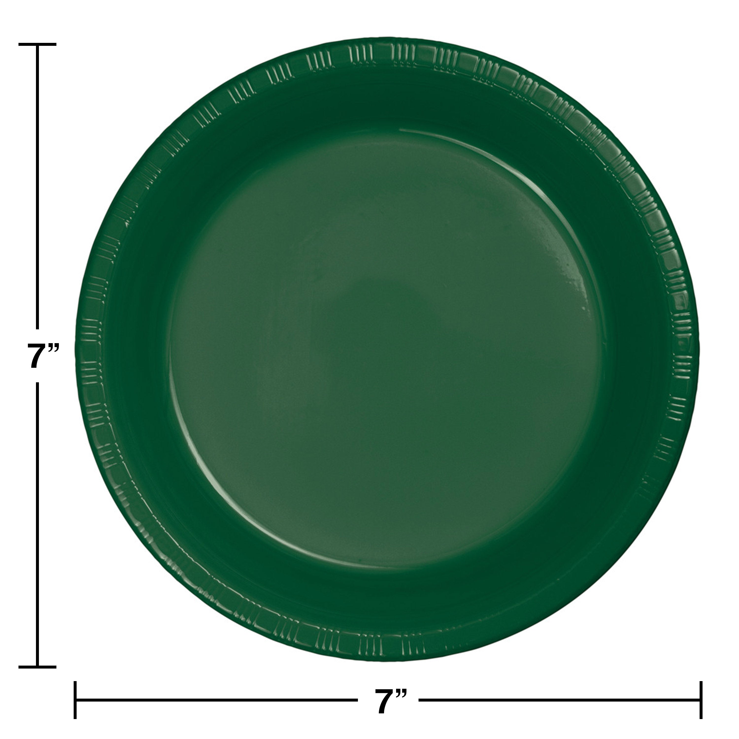 Creative Converting 7 Inch Hunter Green Disposable Plastic Plate - 240 Plates/Case
