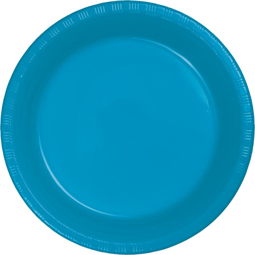 Creative Converting 7 Inch Turquoise Disposable Plastic Plate - 240 Plates/Case