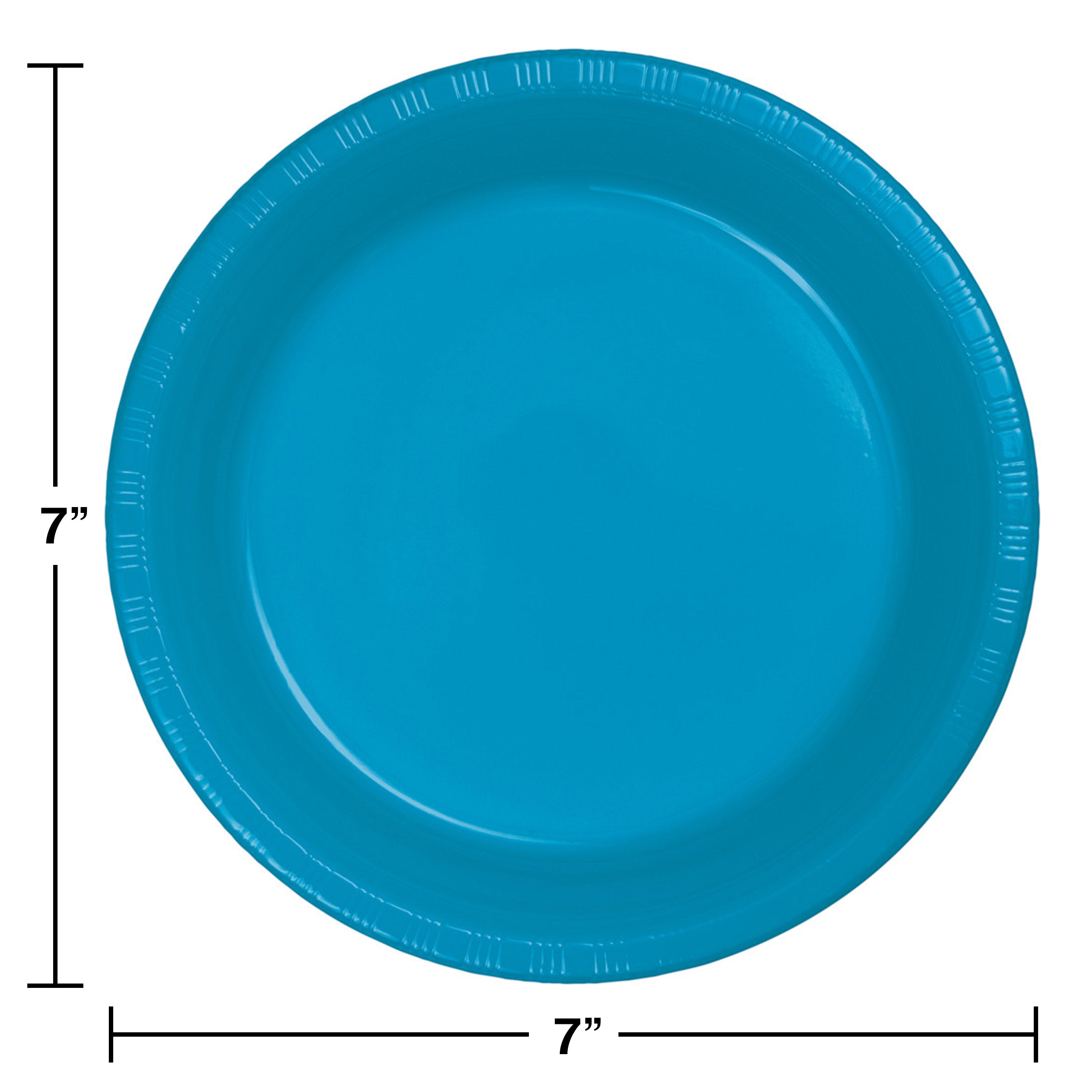 Creative Converting 7 Inch Turquoise Disposable Plastic Plate - 240 Plates/Case