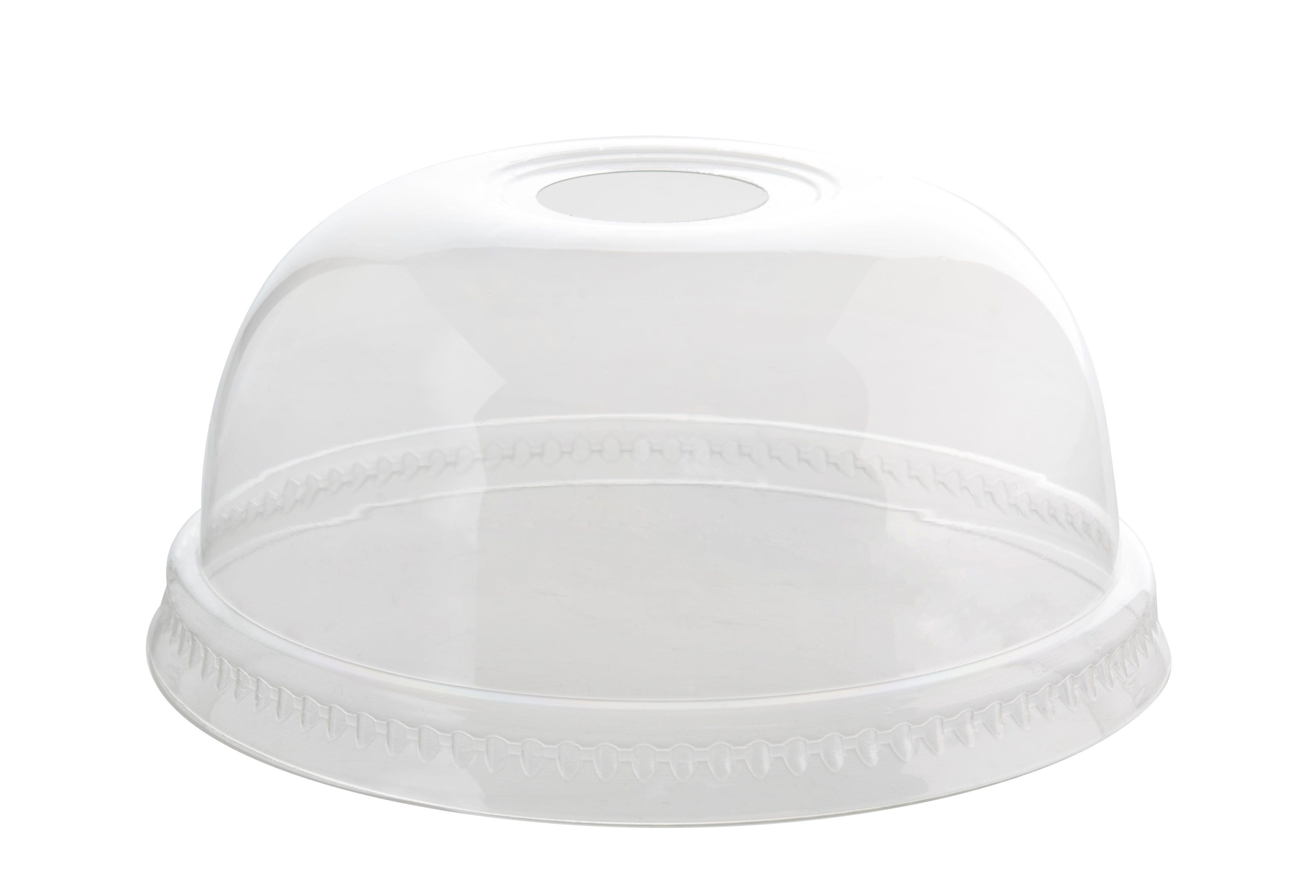 78MM PETE Dome Lid w/Hole (1000/CS) - Paper Supplies Plus