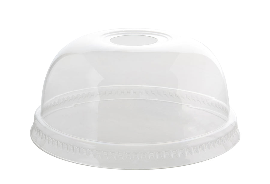 78MM PETE Dome Lid w/Hole (1000/CS) - Paper Supplies Plus