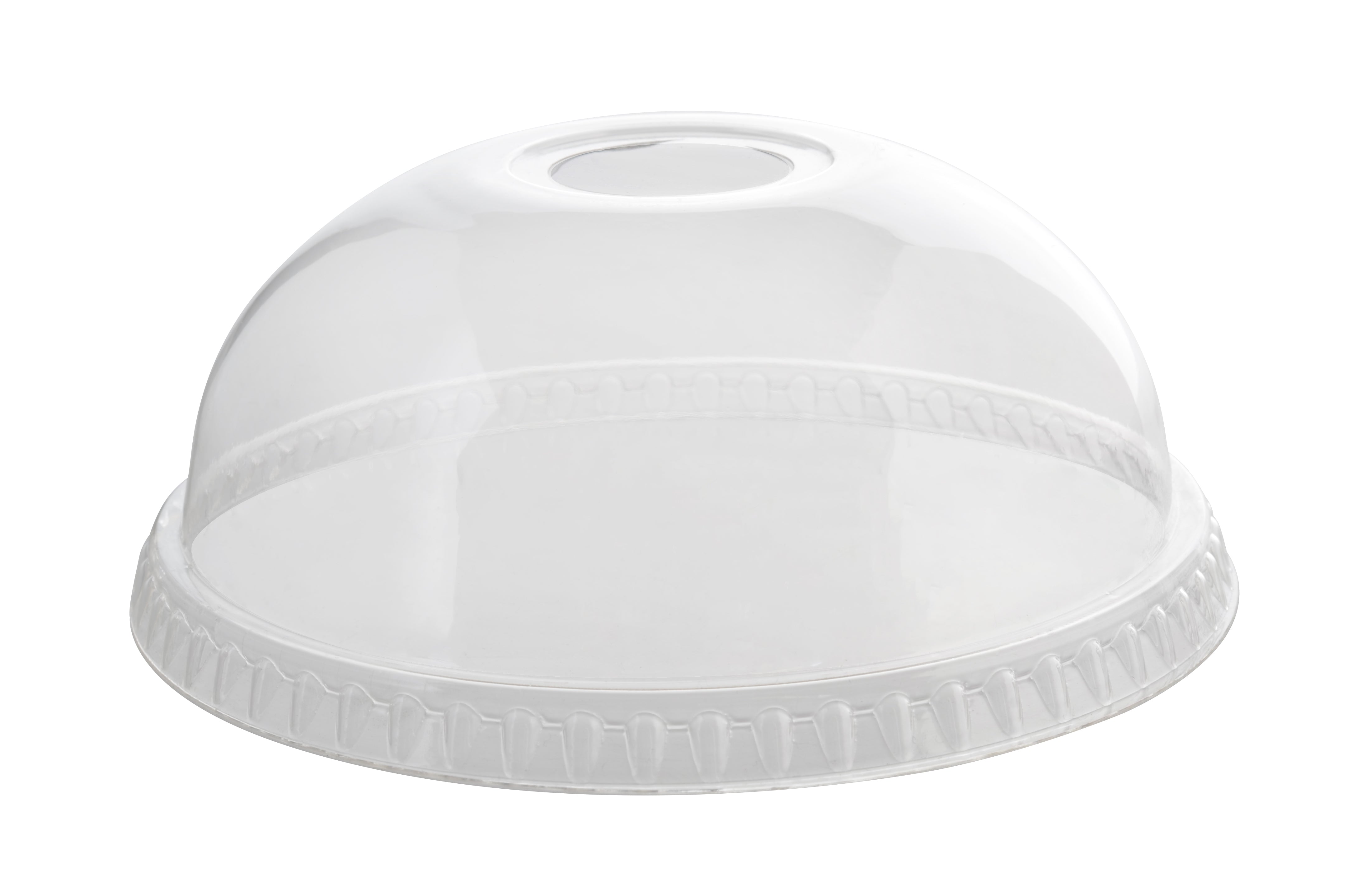 92MM PETE Dome Lid w/Hole (1000/CS) - Paper Supplies Plus