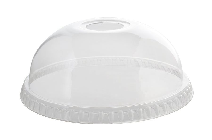 92MM PETE Dome Lid w/Hole (1000/CS) - Paper Supplies Plus
