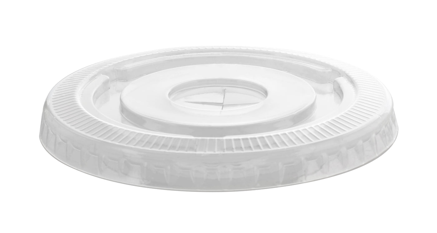 92MM PETE Flat Lid w/Slot (1000/CS) - Paper Supplies Plus