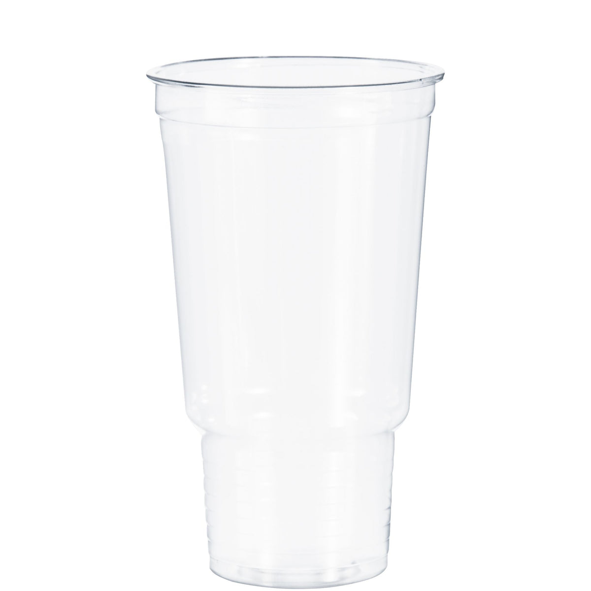 50 Pack] 32 oz Clear Plastic Cups with Flat Lids, Disposable Iced