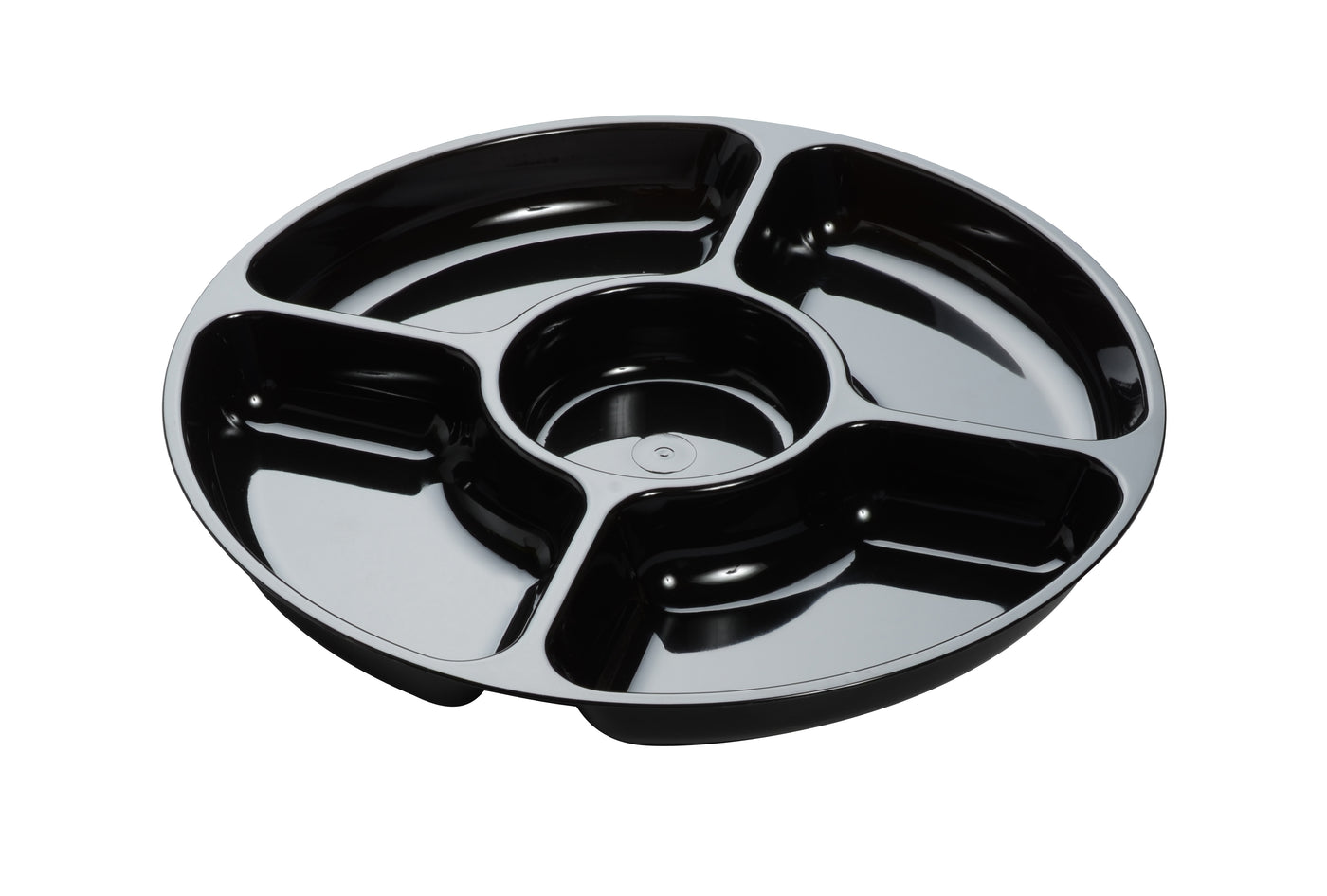 12" - 5 COMPARTMENT TRAY-25/CS (Black, White, Clear) - Paper Supplies Plus