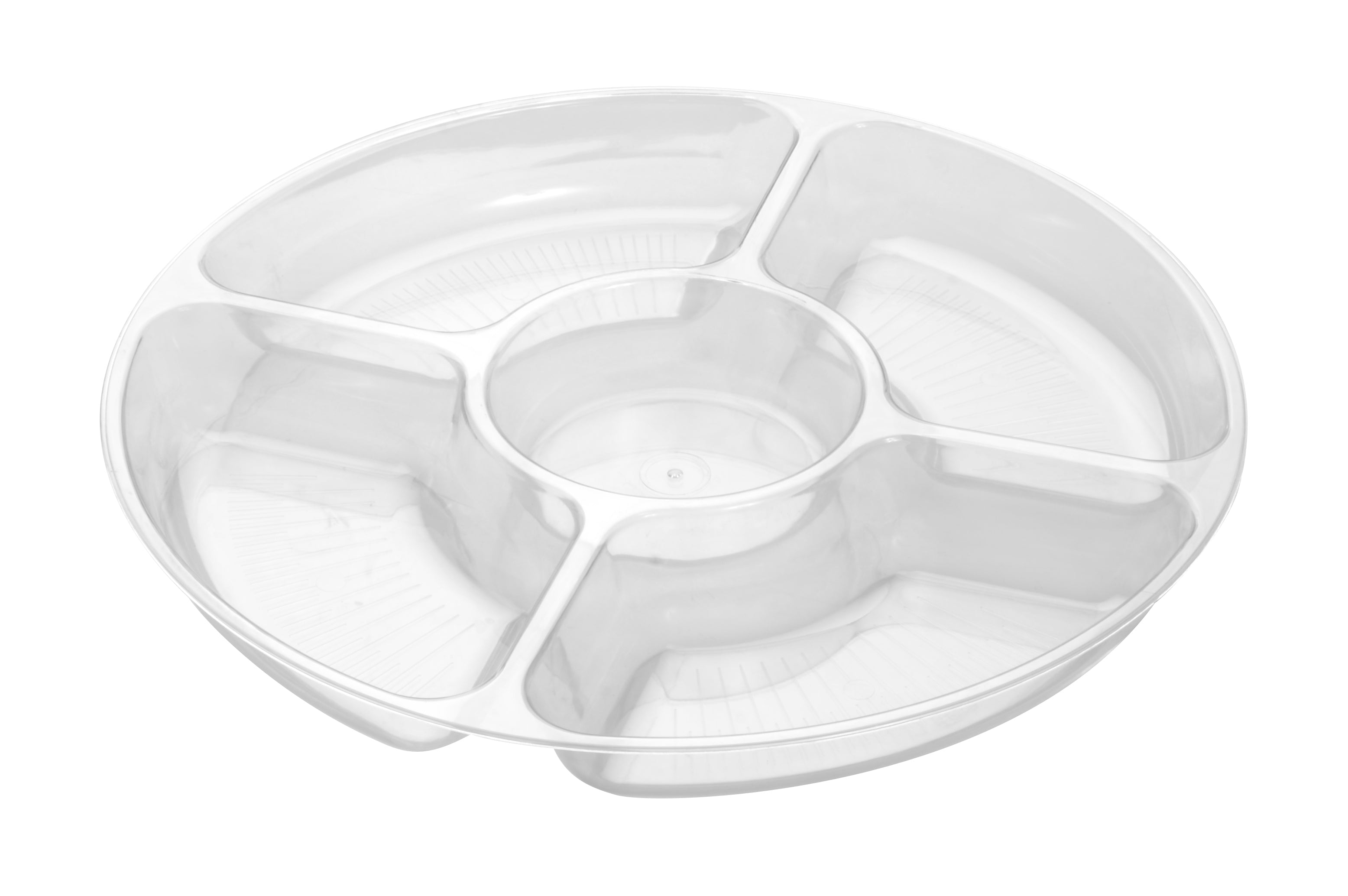 12" - 5 COMPARTMENT TRAY-25/CS (Black, White, Clear) - Paper Supplies Plus