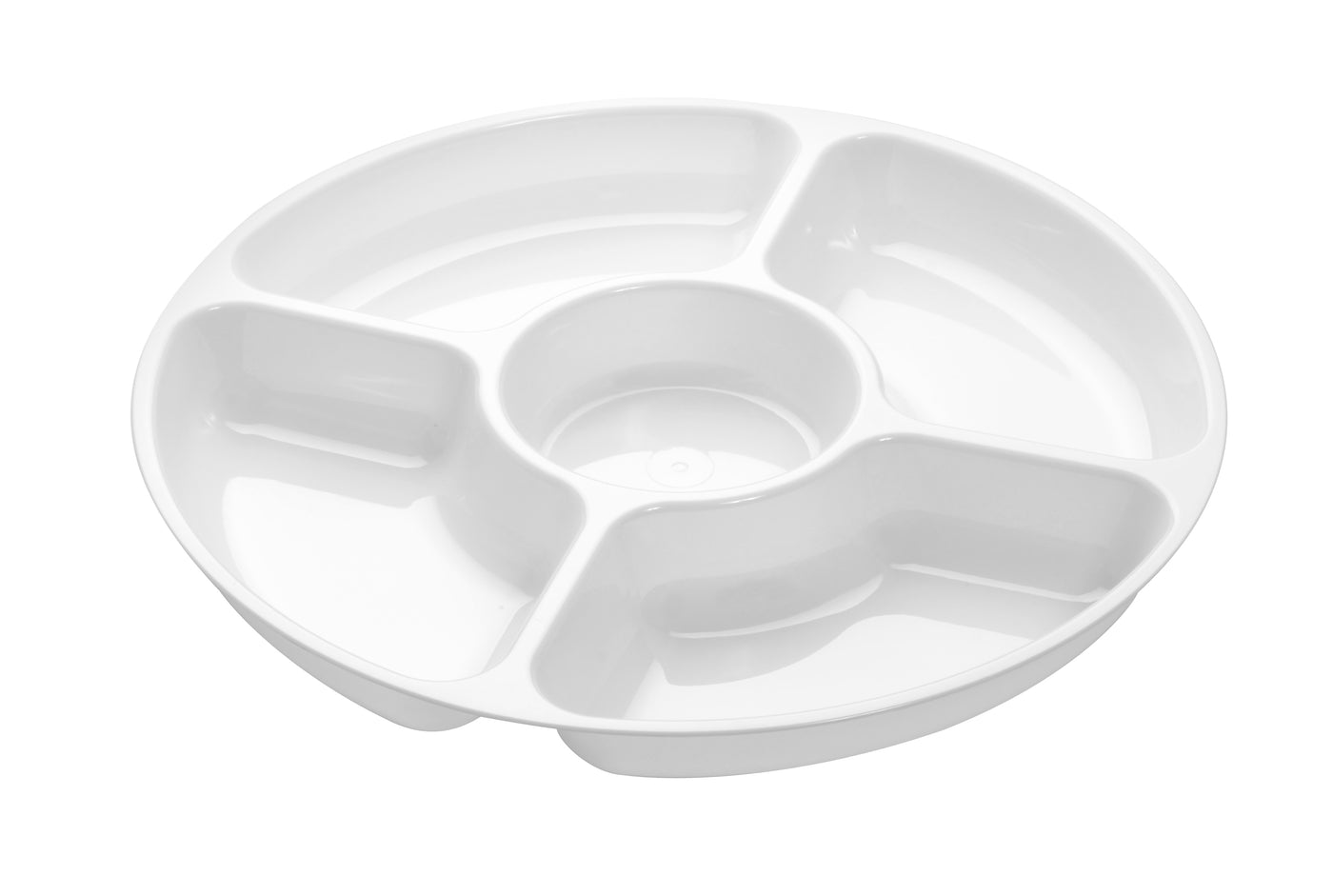 12" - 5 COMPARTMENT TRAY-25/CS (Black, White, Clear) - Paper Supplies Plus