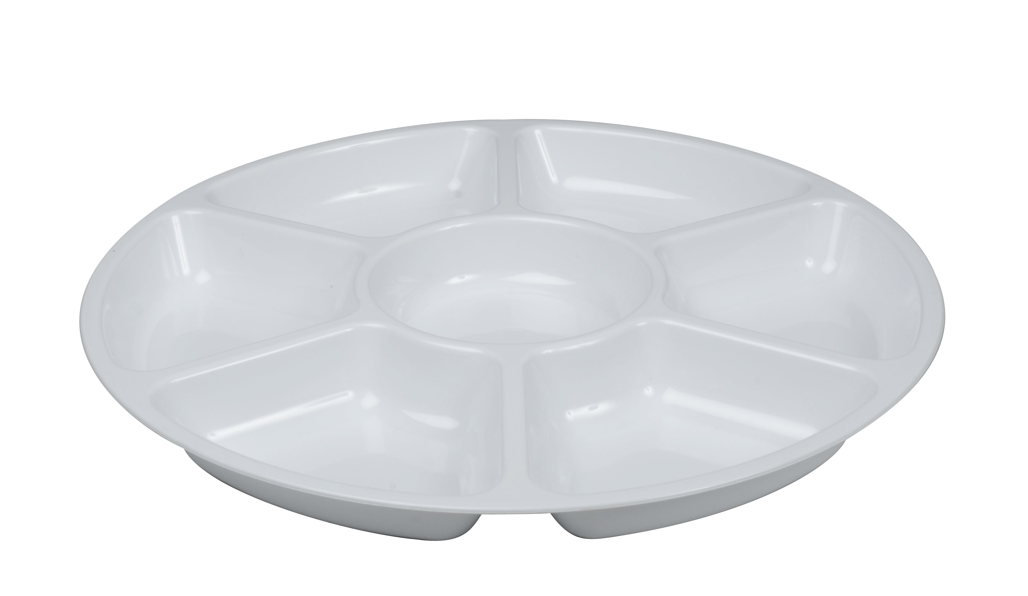 16" - 7 LOW COMPARTMENT TRAY-12/CS (Black, White, & Clear) - Paper Supplies Plus