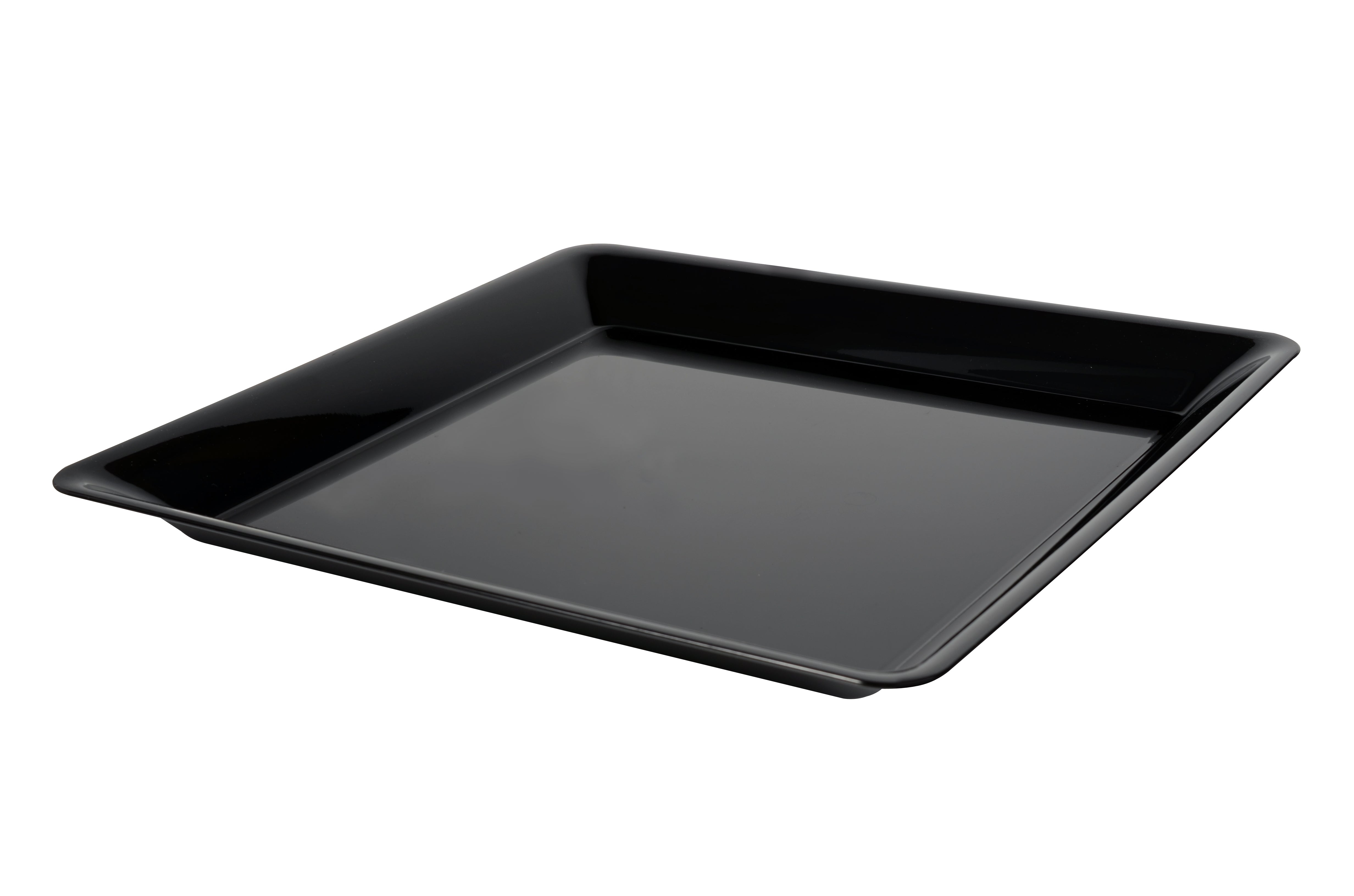 16" x 16" SQUARE PLATTER-20/CS (Black, White, & Clear) - Paper Supplies Plus