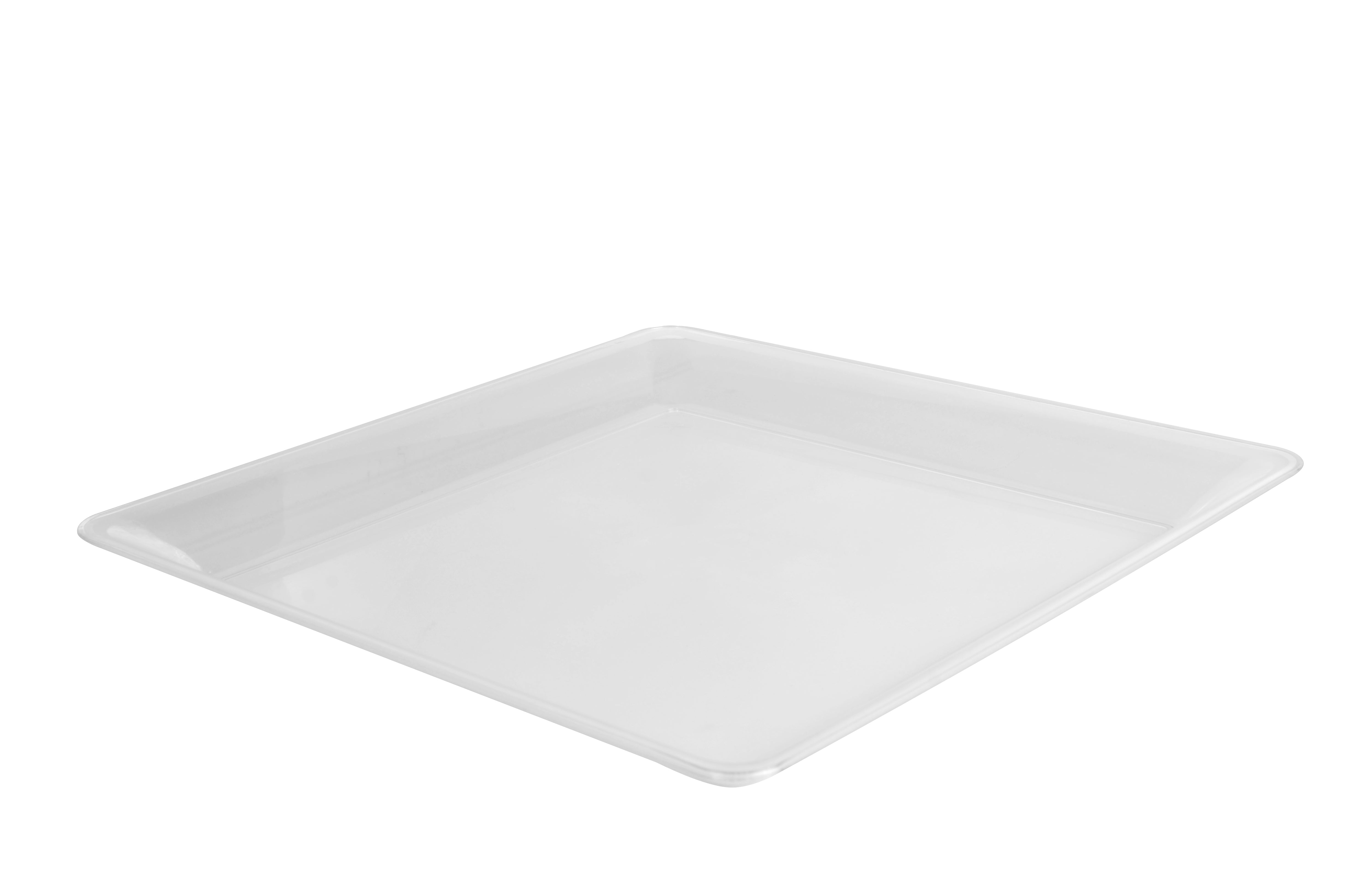 10" x 10" SQUARE PLATTER-25/CS (Black, White, & Clear) - Paper Supplies Plus