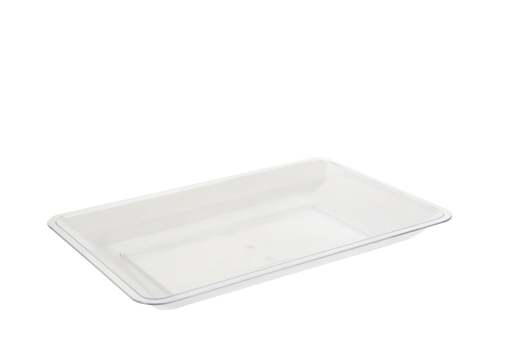 4 10 x 8 White Trays Rectangle Serving Trays with Lid, Plastic Tray and  Lid Small Plastic Party Platters with Clear Lids White Catering Trays