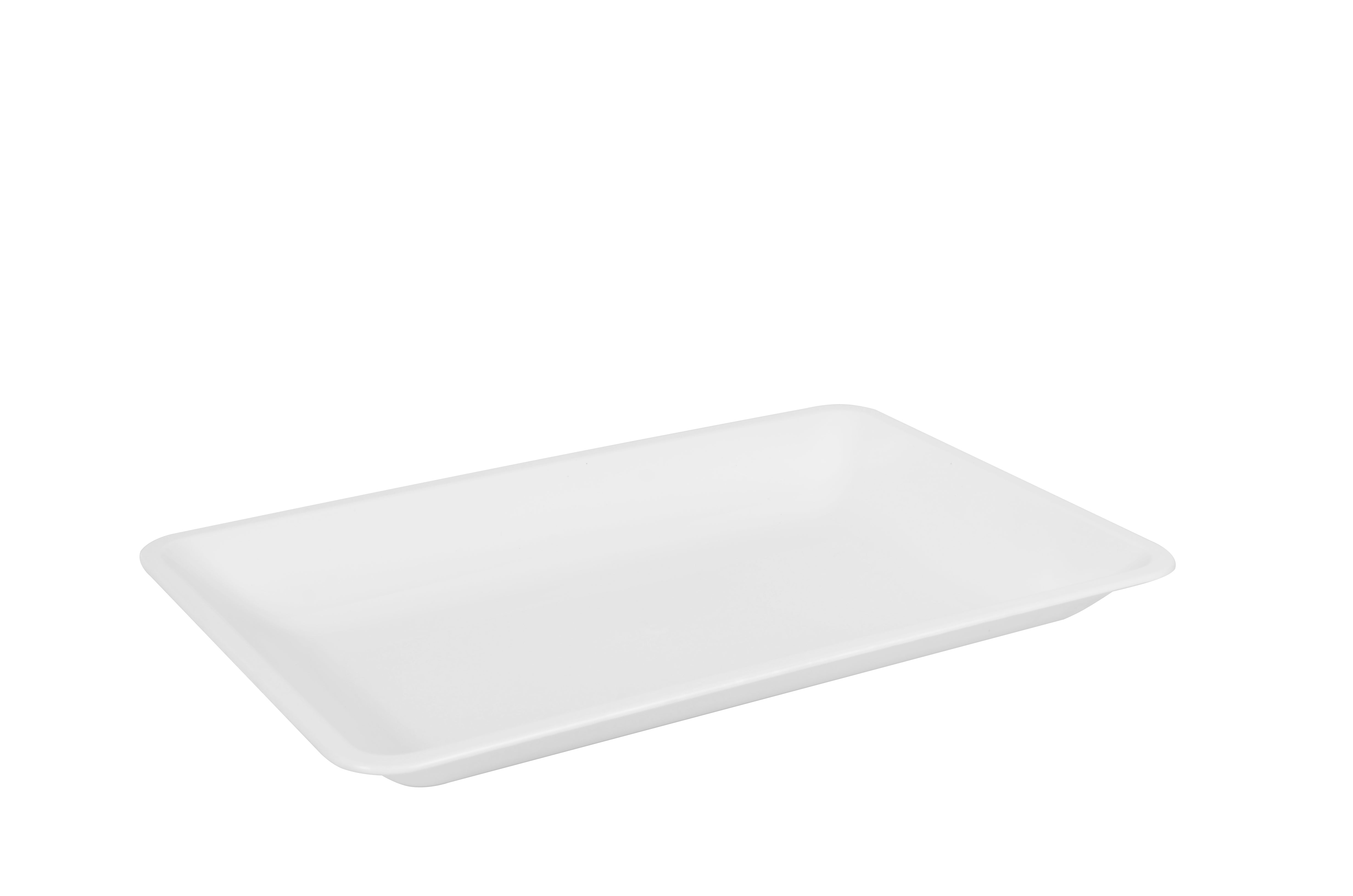 10" X 8" RECTANGULAR TRAY-25/CS (Black, White, & Clear) - Paper Supplies Plus