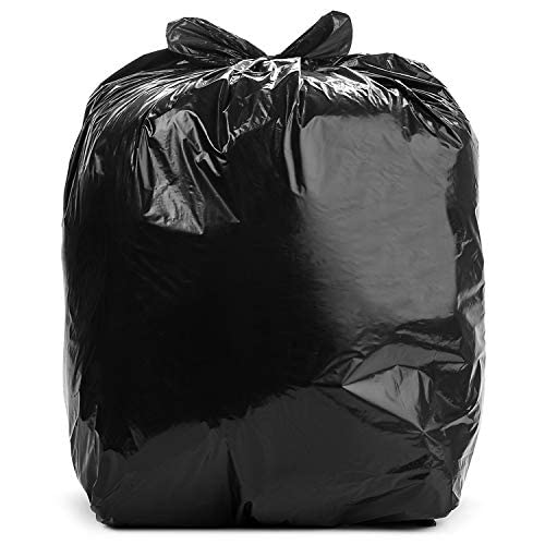 Commander 12-16 Gallon 0.4 MIL Black Heavy Duty Garbage Bags - 24" x 31" - Pack of 500 - for Contractor, Janitorial, Industrial, & Commercial