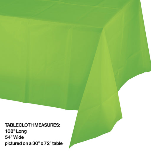 Creative Converting 54 X 108 Fresh Lime Rectangular Disposable Plastic Table Cover - 12/Case