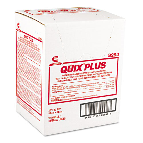 Chix Quix Plus 8492 Disinfecting Towels, 13 1/2 x 20, Pink, 72/Carton (Free Shipping)