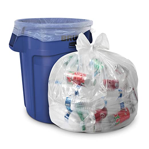 Aluf Plastics 145815CL- 50-55 Gallon Clear Trash Bags - (Huge 100 Pack) - 38" x 58" - 1.5 MIL - Heavy Duty Industrial Liners Clear Garbage Bags for Recycling, Contractors, Storage, Outdoor
