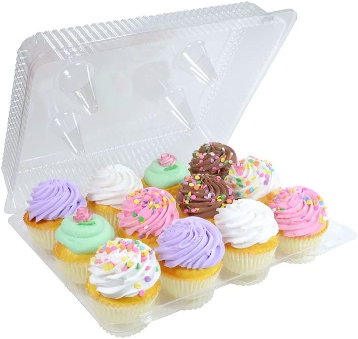 DFI Clear H/L 12 Count 9” x 6” x 2” Mini Cupcake/Muffin Containers | 300/Case