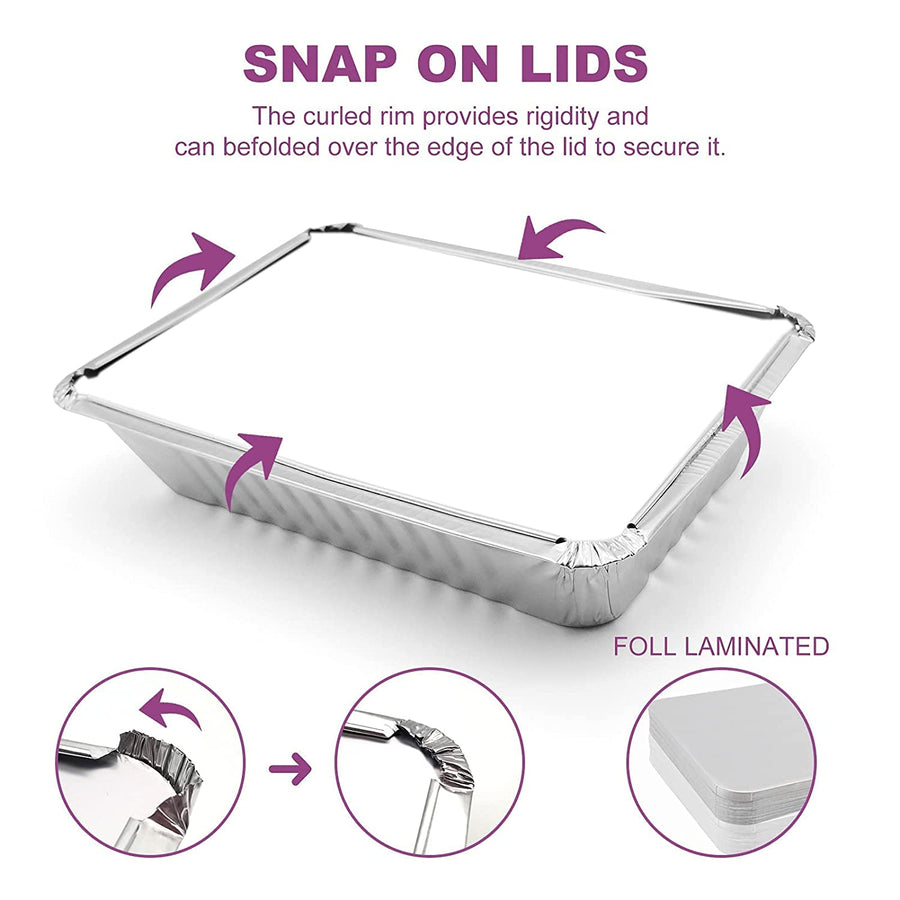 Foil Lids for the 1.5 and 2.25 Aluminum Pans (Packed 500)