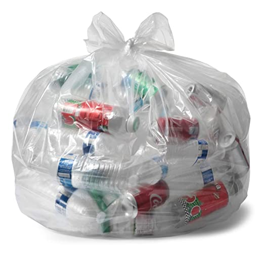 55-60 Gal Large Trash Bags 50-Pcs Clear Plastic Recycling Garbage Bags 38  x 58