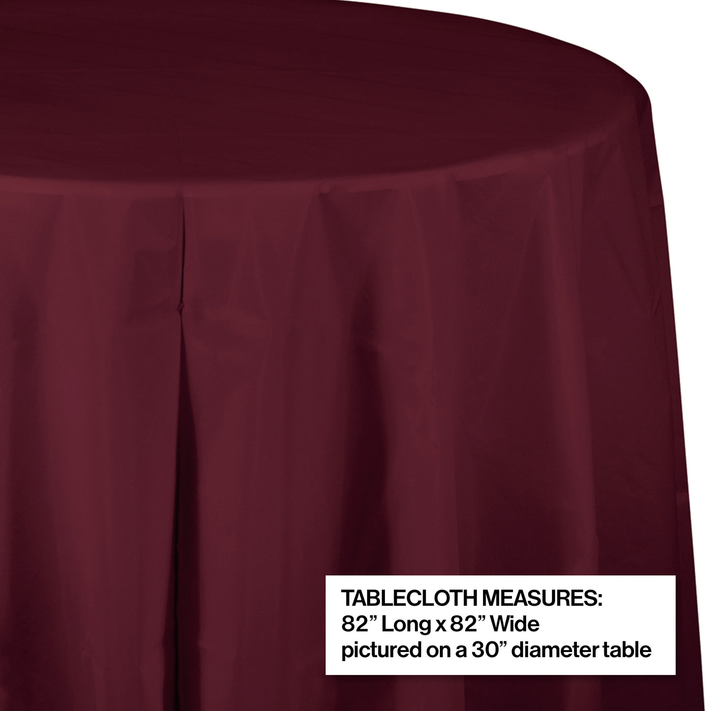 Creative Converting 82" Burgundy OctyRound Disposable Plastic Table Cover - 12/Case