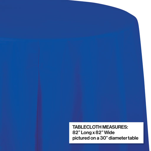 Creative Converting 82" Cobalt OctyRound Disposable Plastic Table Cover - 12/Case