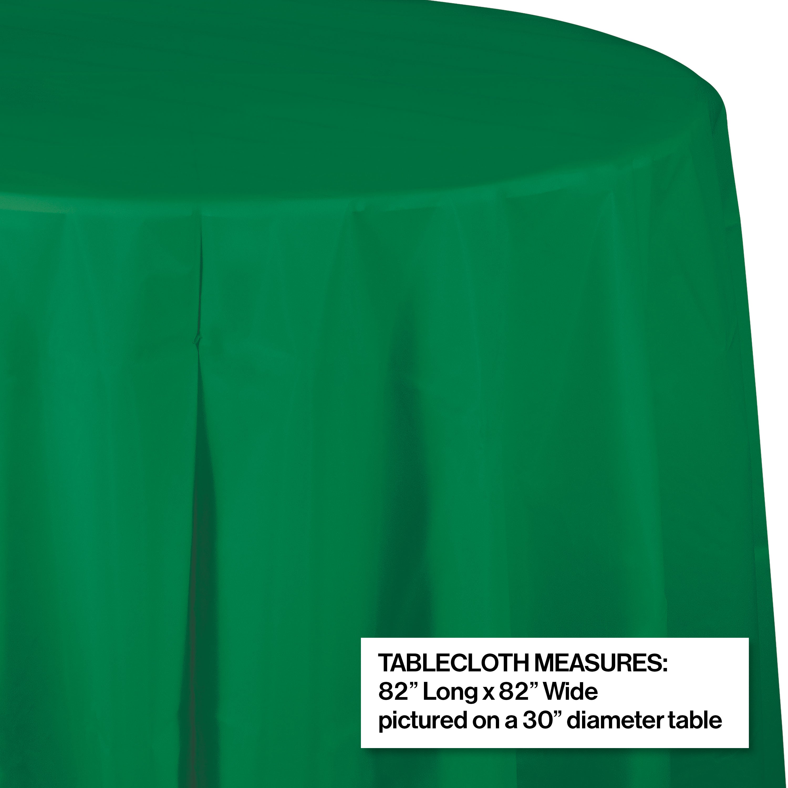 Creative Converting 82" Emerald Green OctyRound Disposable Plastic Table Cover - 12/Case