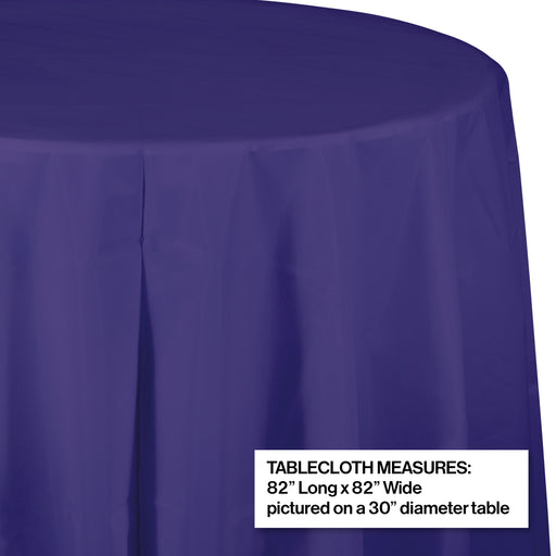 Creative Converting 82" Purple OctyRound Disposable Plastic Table Cover - 12/Case