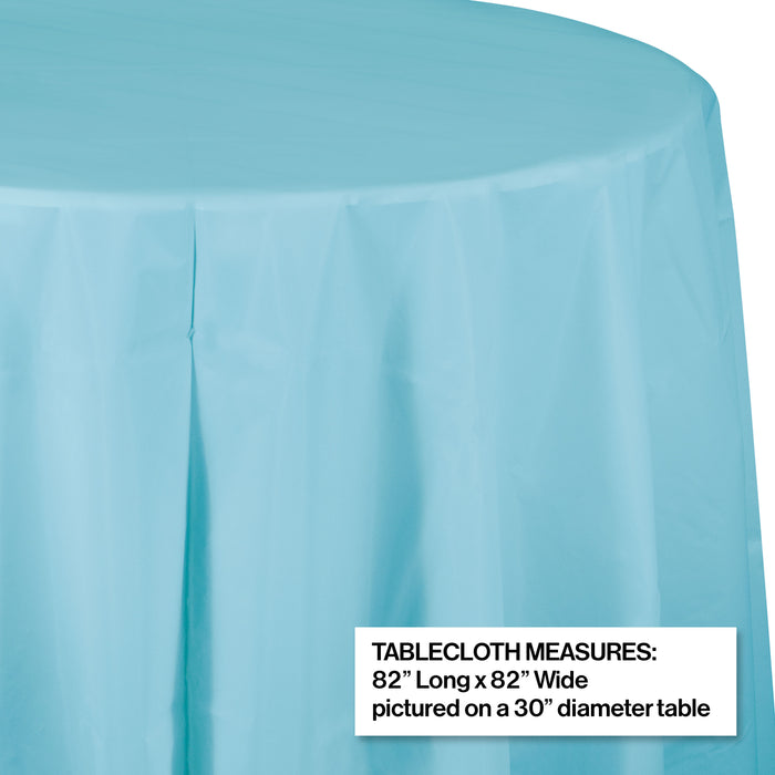 Creative Converting 82" Pastel Blue OctyRound Disposable Plastic Table Cover - 12/Case