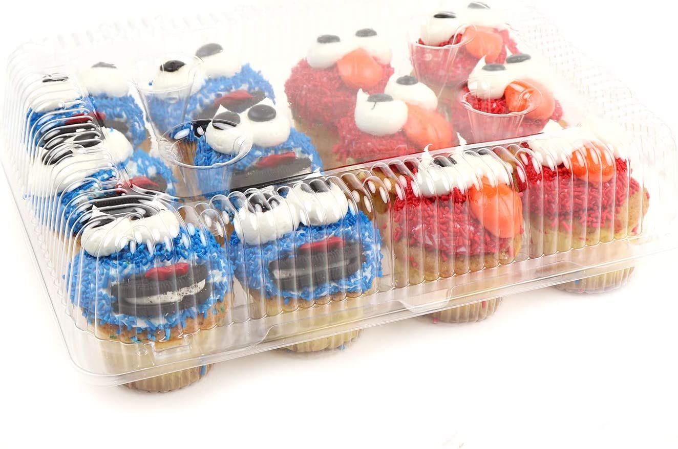 DFI Clear H/L 12 Count 9” x 6” x 2” Mini Cupcake/Muffin Containers | 300/Case