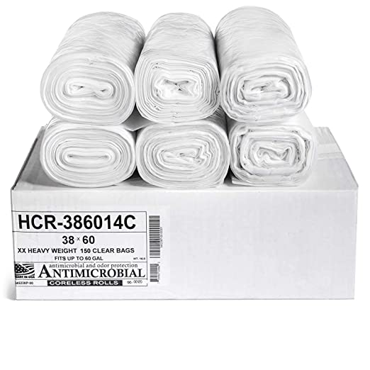33 Gallon Commercial Trash Bags Clear - 250 Pack for Home Office Paper  Styrofoam