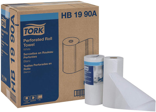 Tork HB1990A Perforated Paper Roll Towel, 2-Ply, 11" Width x 9" Length, White (Case of 30 Rolls, 84 per Roll, 2,520 Towels) - Paper Supplies Plus